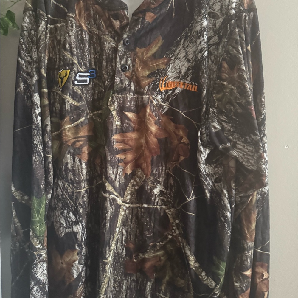 Camo Long Sleeve Shirt with Logos